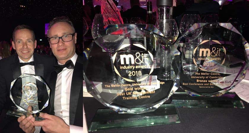 Picture of Daren and Stefan at the M&IT Awards for the Møller Centre