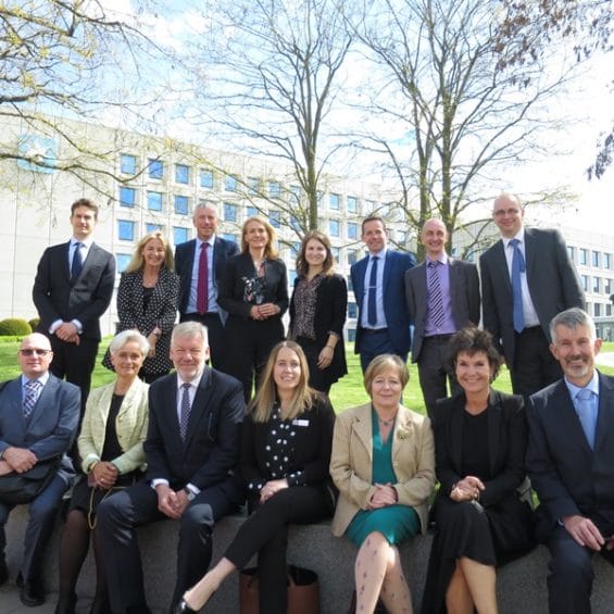 Picture of the Moller Institute team outside Maersk head office