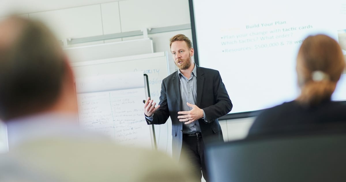 Facebook insight Picture of a meeting at the Moller Cente