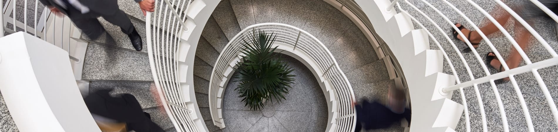 Picture of spiral stair case at Moller Institute