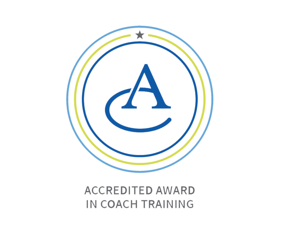 Accreditation logo Picture of accredited award in coaching training logo