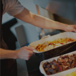 Picture of food being served at the Møller Institute